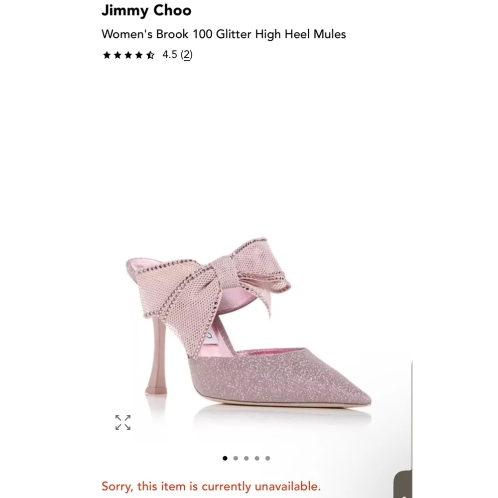 New in Box Limited Edition Jimmy Choo Brook 100 Glitter High Heel Mules 39/9 - Picture 4 of 7